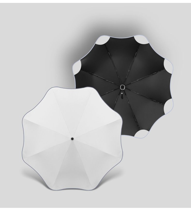 Round-Corner Anti-Poking Sunny and Rainy Umbrella with Reflective Strip view 3