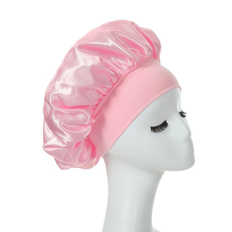 Women's Satin Sleeping Hat Night Sleep Cap Elastic Band Bonnet Nightcap Cap view 3