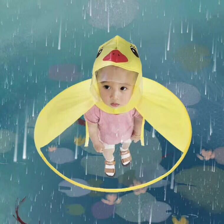 Kids Raincoat,Toddler Duck Raincoat and Umbrella Hat Waterproof UFO for Baby view 4