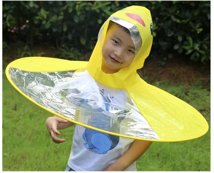 Kids Raincoat,Toddler Duck Raincoat and Umbrella Hat Waterproof UFO for Baby view 7