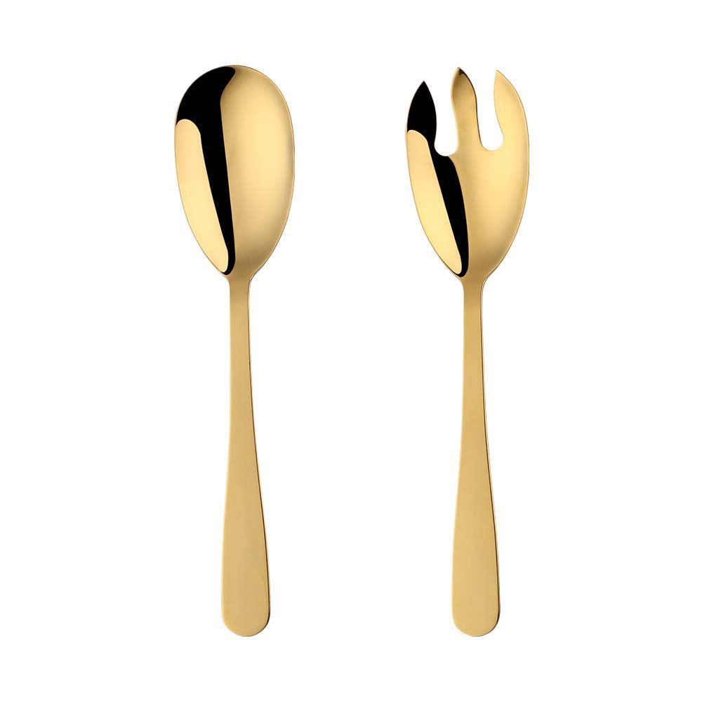 12 Inches Stainless Steel Salad Server Sets with Salad Spoon and Fork