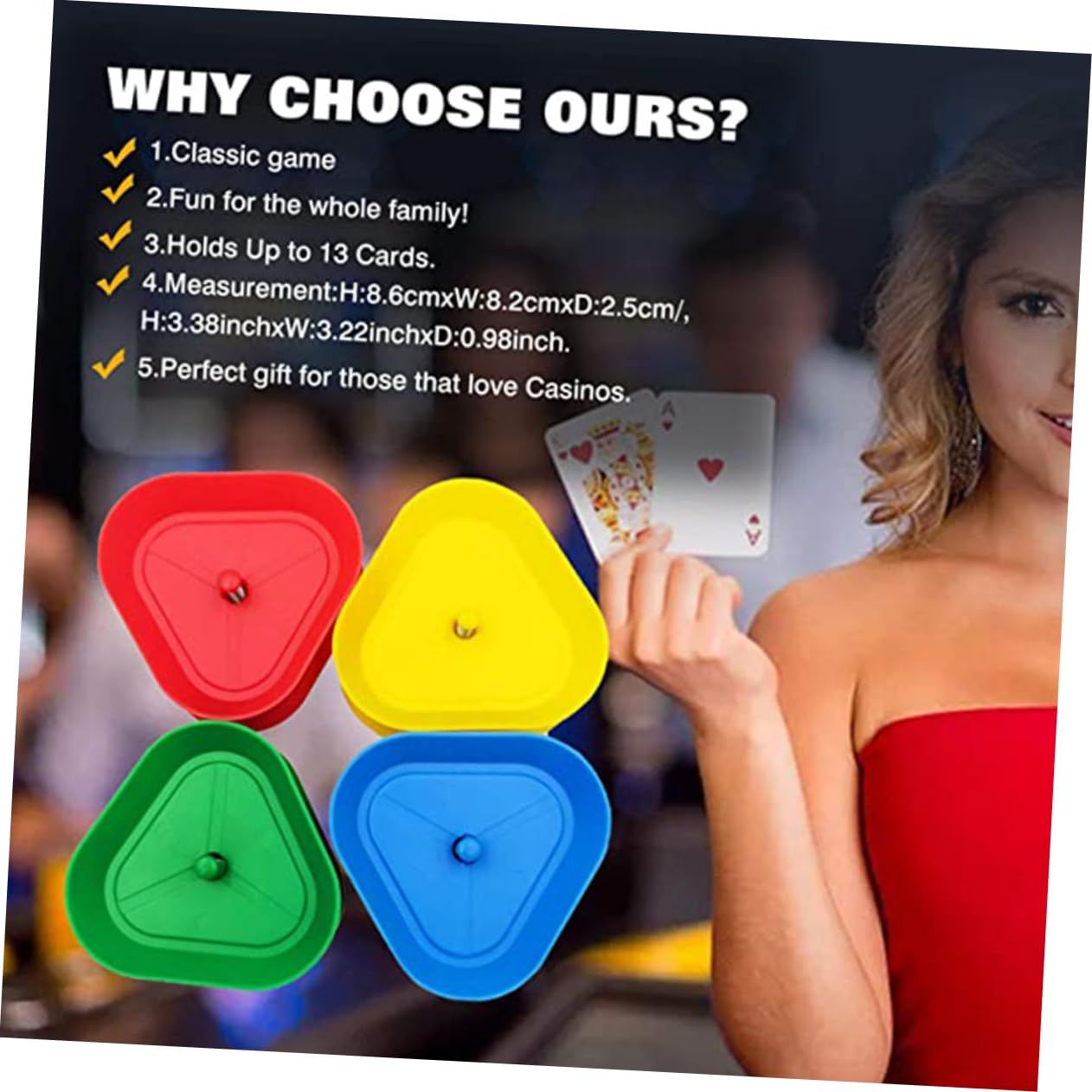 4pcs Poker Stand Standing riangle Playing Card Holder Playing Support Card view 5