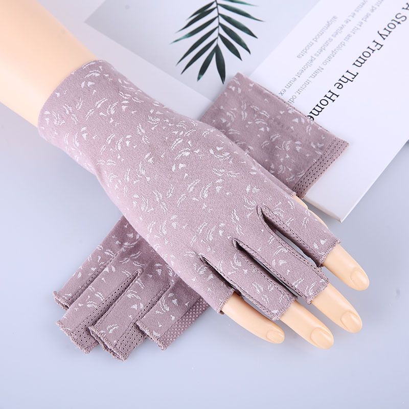 Women Sunblock Fingerless Gloves Summer Driving Gloves Girls Non Slip UV view 2