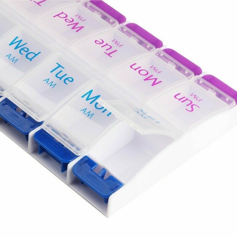 Large Weekly Pill Organizer with Opening Push Button view 3