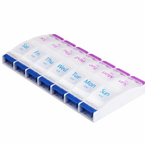 Large Weekly Pill Organizer with Opening Push Button view 4