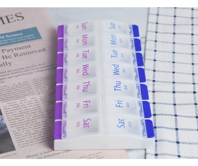 Large Weekly Pill Organizer with Opening Push Button view 5