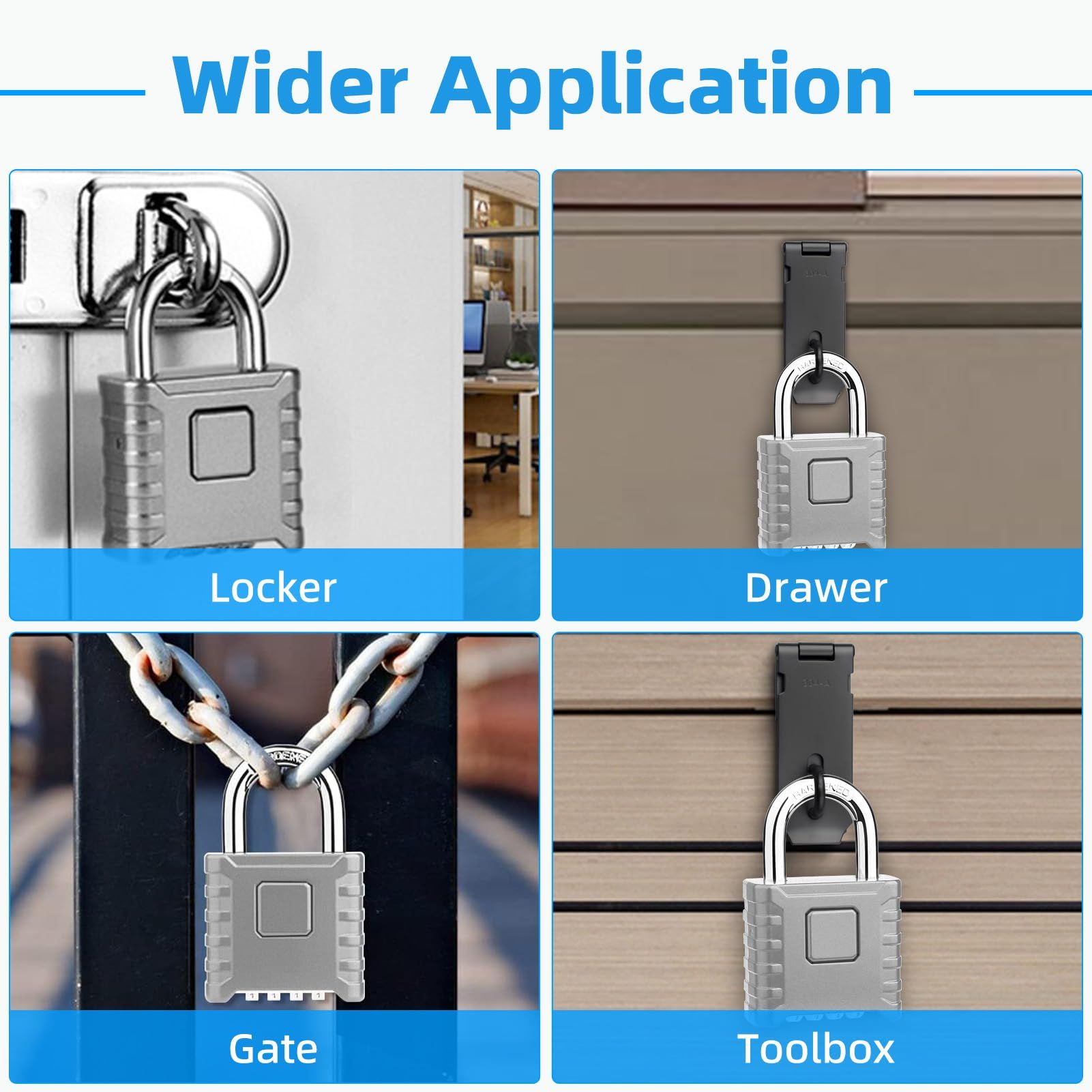 Large Outdoor Padlock [One-Touch Unlocking] High Security Weatherproof view 5