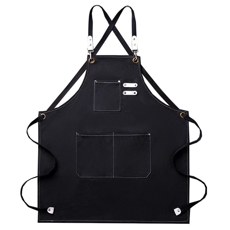 Adjustable Over sized Plus Size Canvas Apron with Pockets Men and Women Aprons