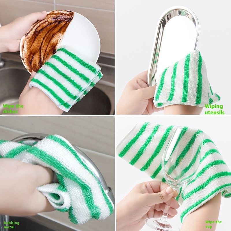 Kitchen Dish Cloths for Washing Cleaning Absorbent Dish Rags Drying Dish view 2