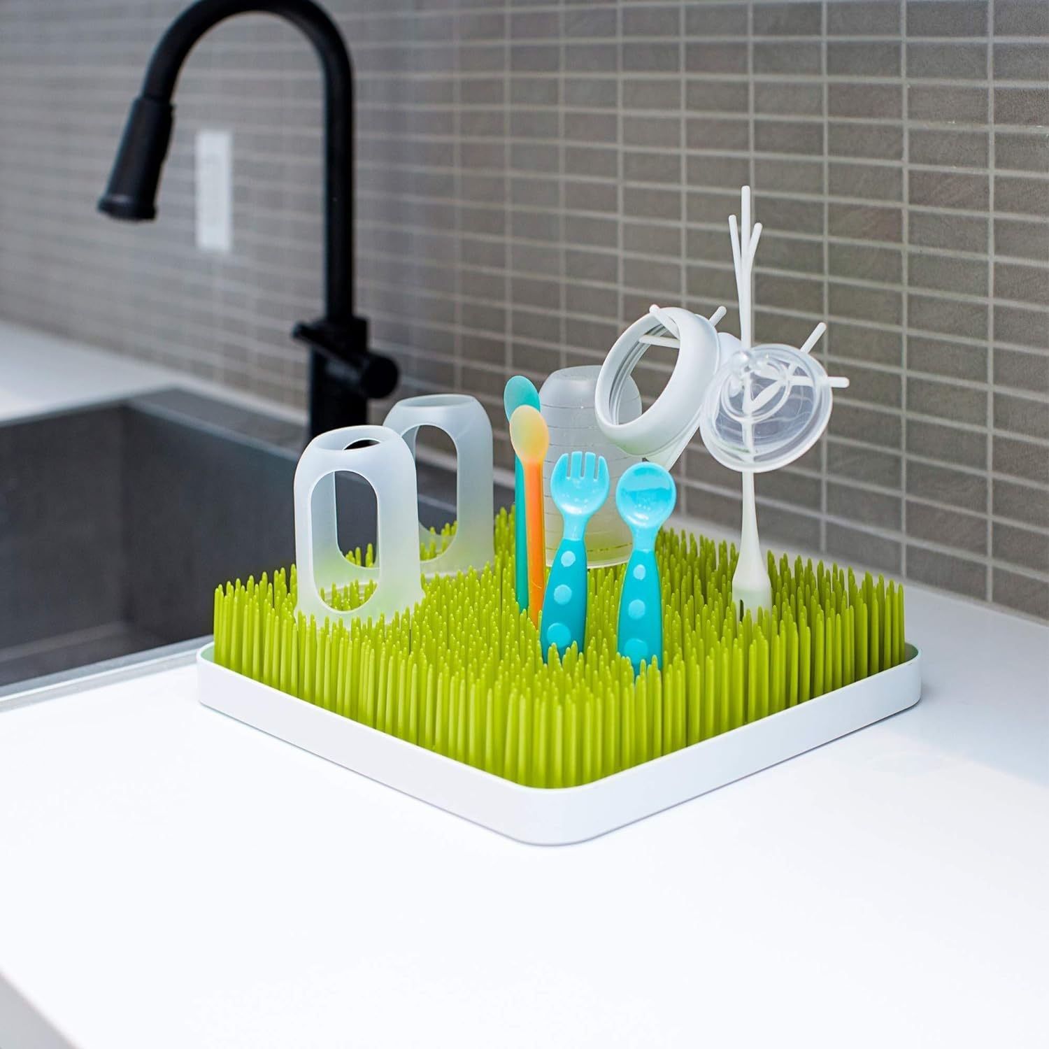 Lawn Countertop Baby Bottle Drying Rack - Green - Bottle Rack and Organizer view 3