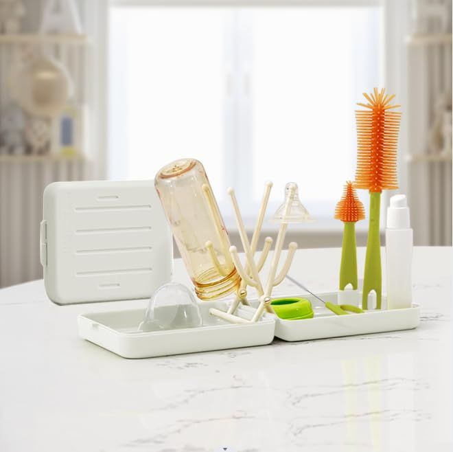 Travel Bottle Cleaner Kit with Extendable Liquid Silicone Bottle Brush view 2
