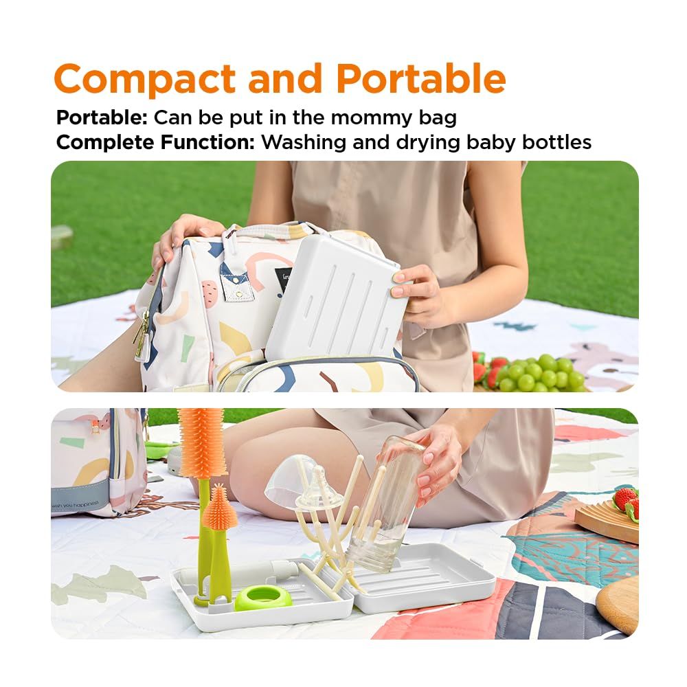 Travel Bottle Cleaner Kit with Extendable Liquid Silicone Bottle Brush view 5