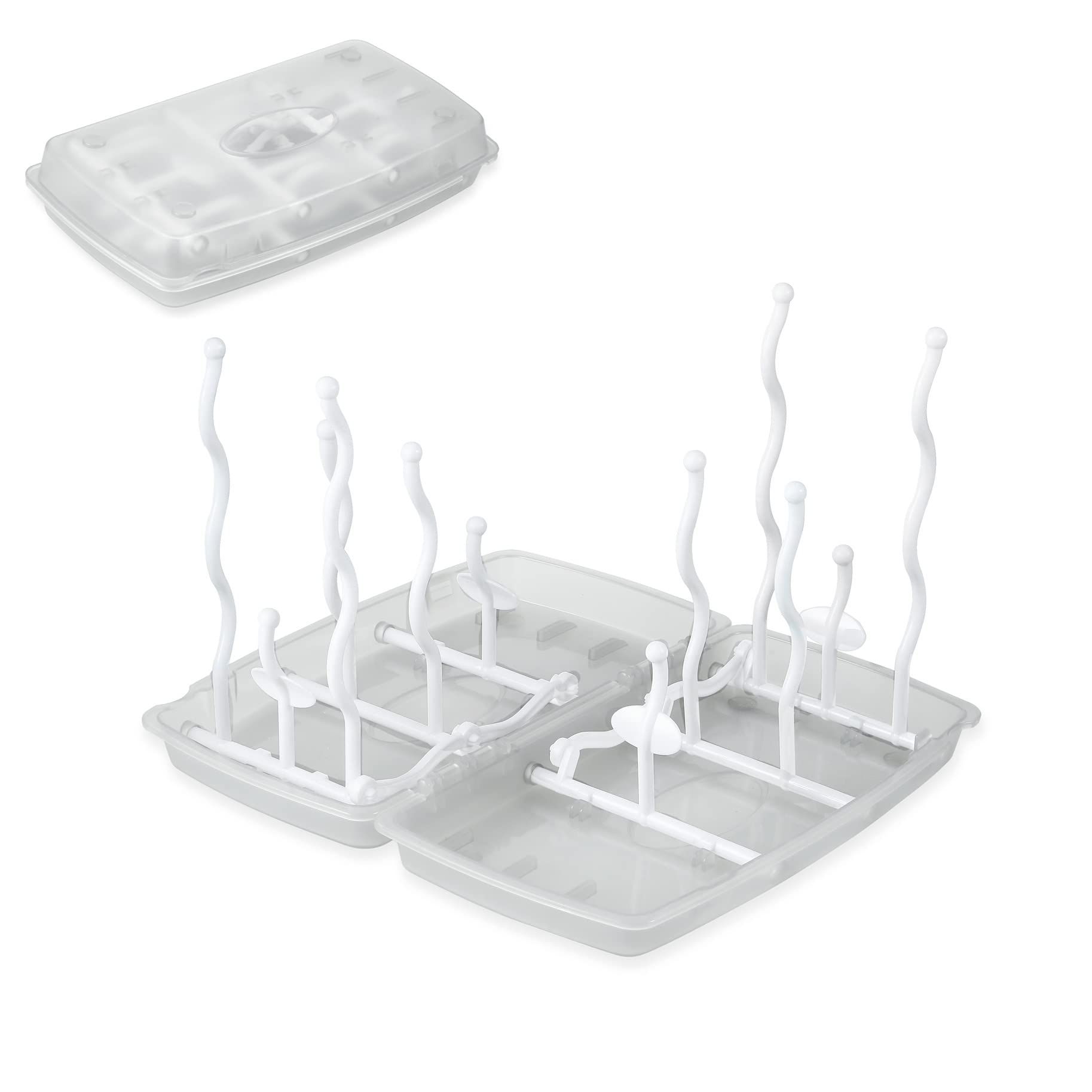 Travel Bottle Drying Rack Space Saving| Portable Baby Bottle Dry Rack| Upright view 2