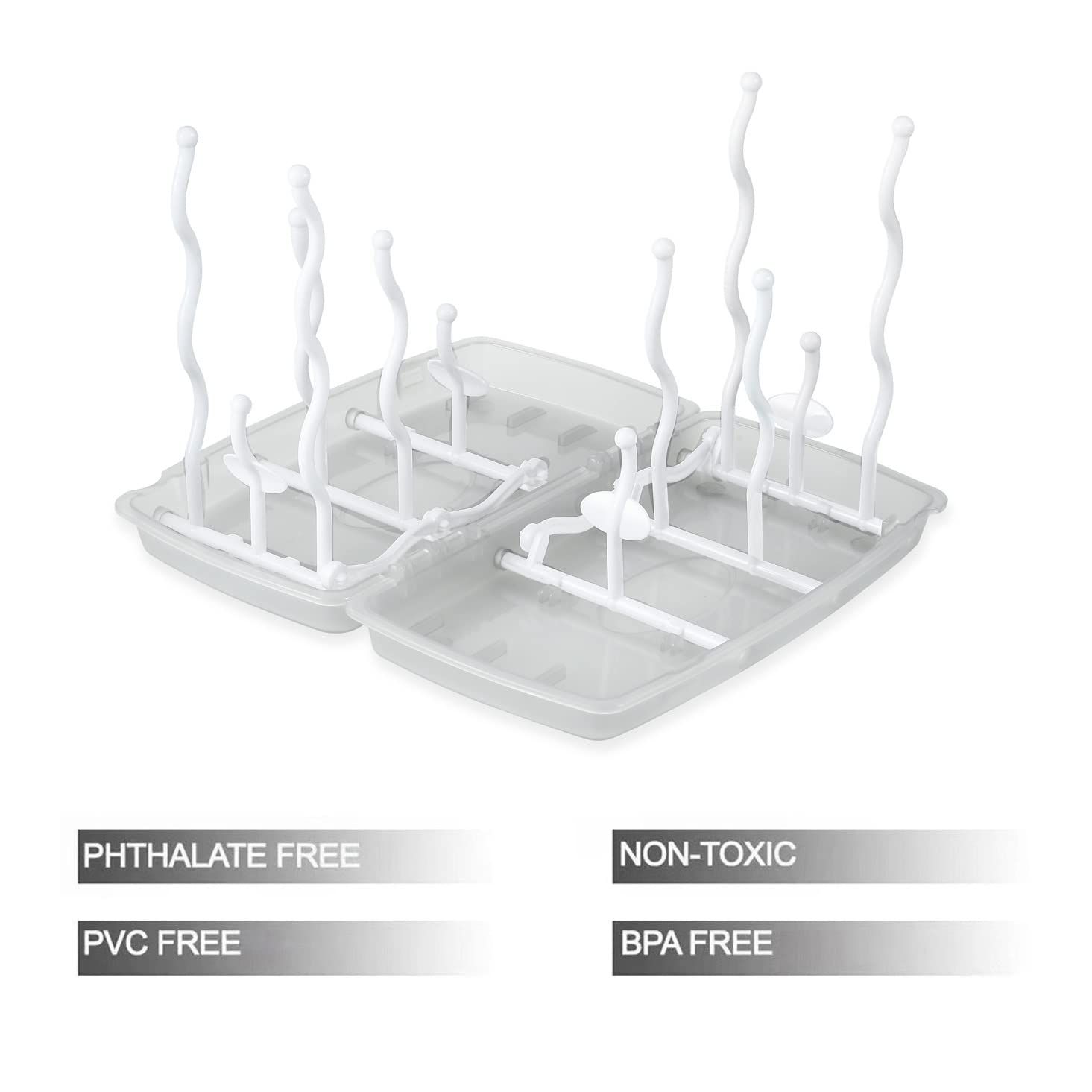 Travel Bottle Drying Rack Space Saving| Portable Baby Bottle Dry Rack| Upright view 3