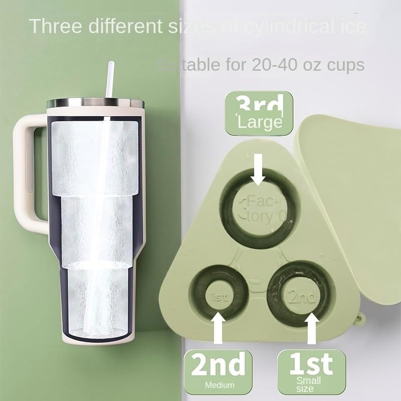 Ice Cube Tray : Tumbler Ice Mold Silicone - Hollow Cylinder Ice Maker Freezer view 4