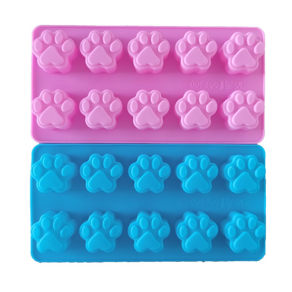 Silicone Ice Tray Mini Animal Dog Cat Paw Print Cupcake Muffin Baking Cup Mold