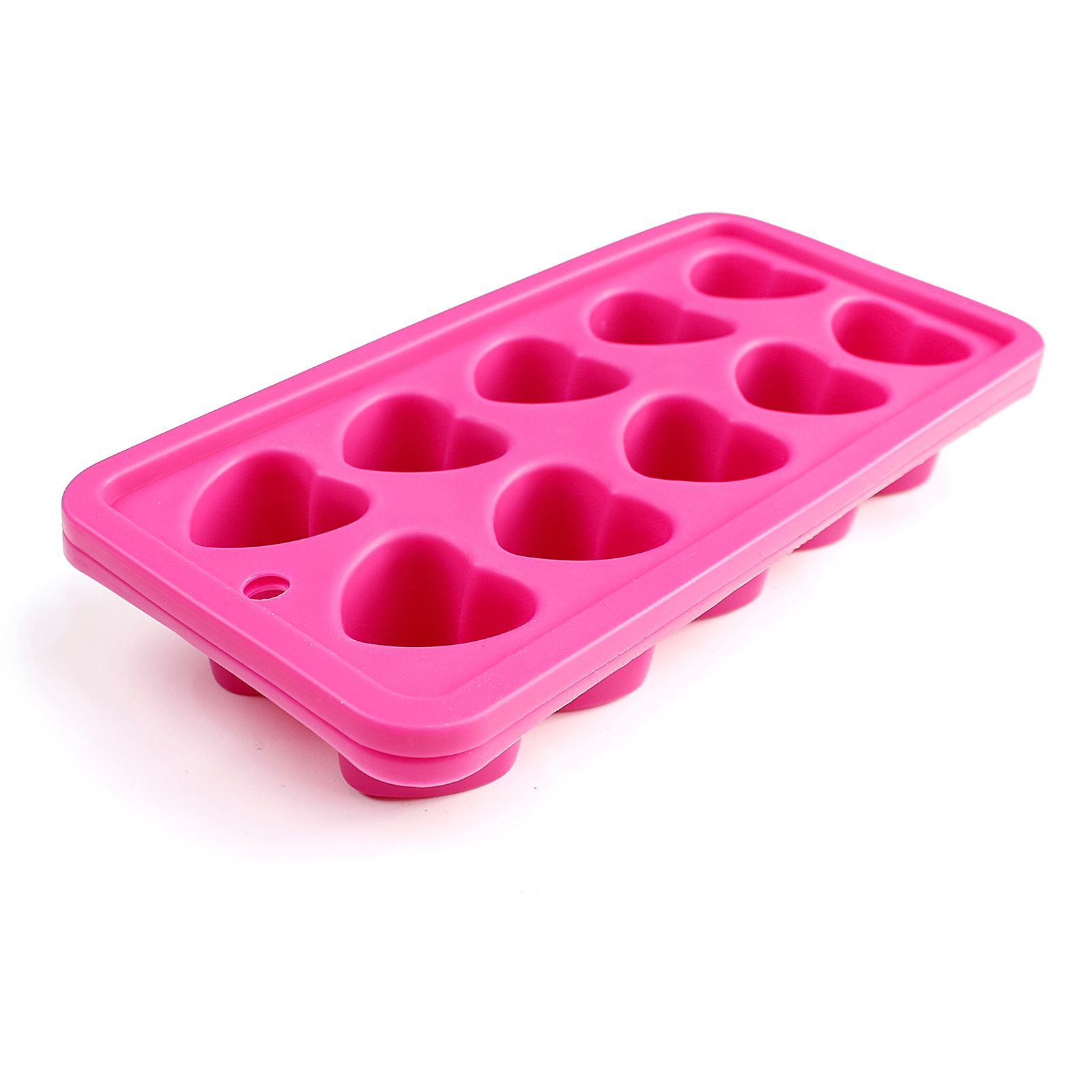 Heart Shaped Silicone Pink Ice Cube Trays