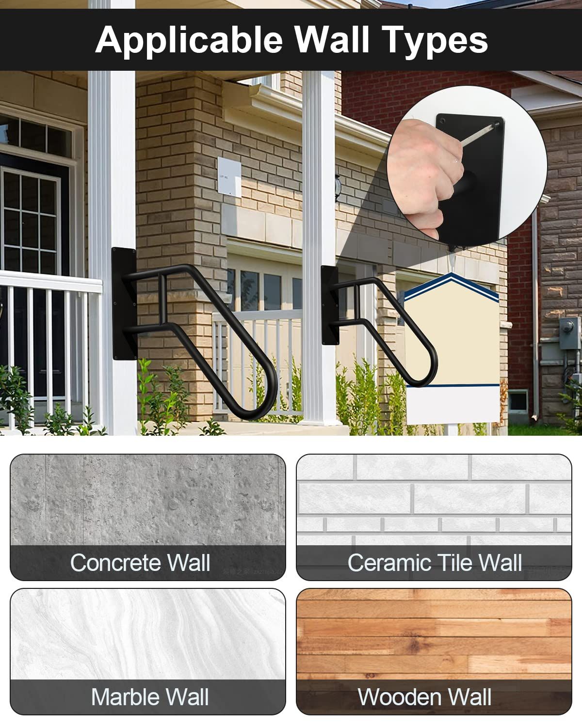 Handrails for Outdoor Steps Stair Railing Indoor view 3