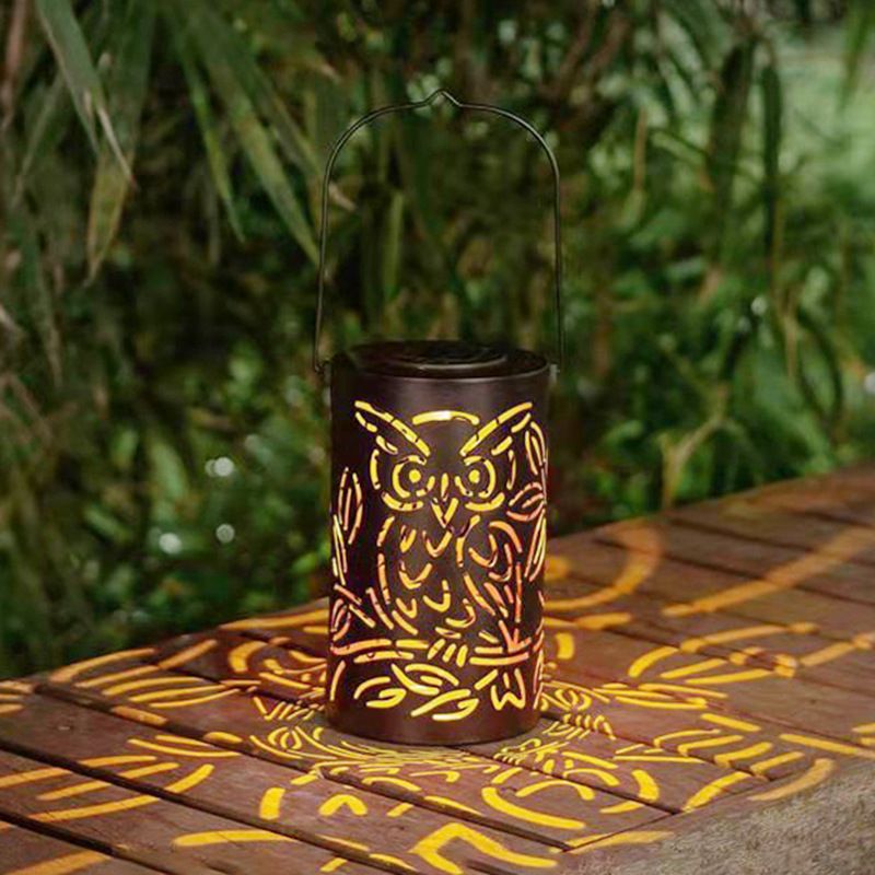 Owls Projection Patterned Garden Lights ，with Handles Waterproof Solar Powered view 3