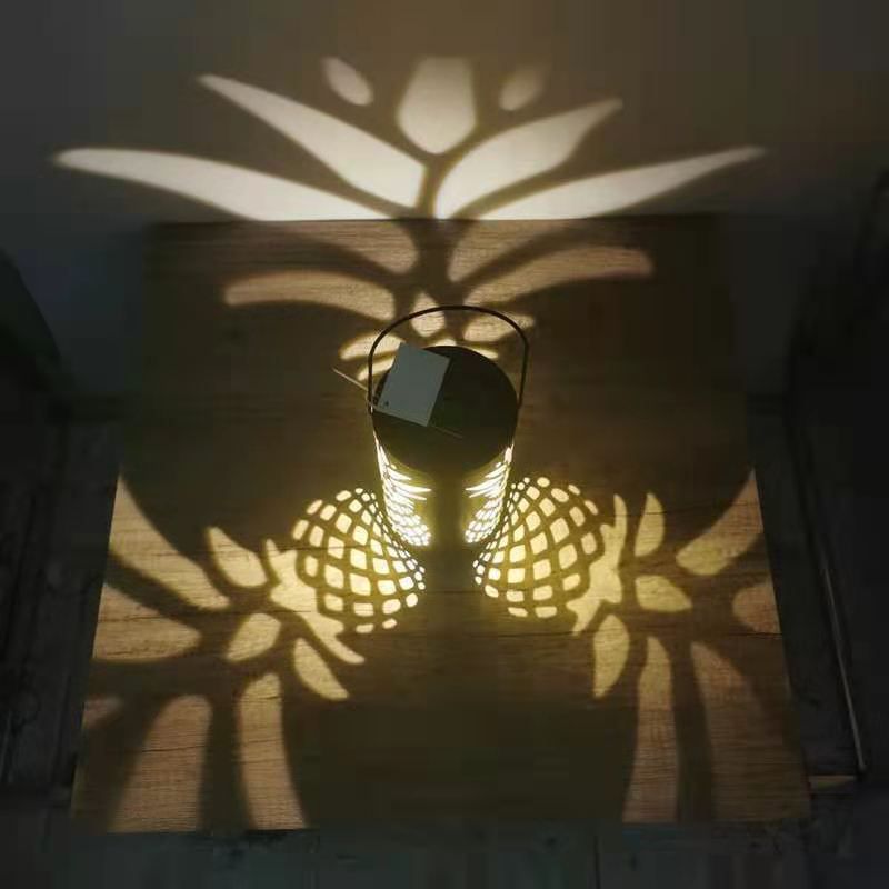 Solar Lantern Lights Outdoor Metal Hanging Solar Lights Retro Pineapple view 5