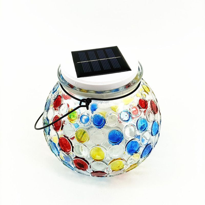 Outdoor Lanterns - Glass Solar Hanging Lights Bee Hollow Out Waterproof view 2