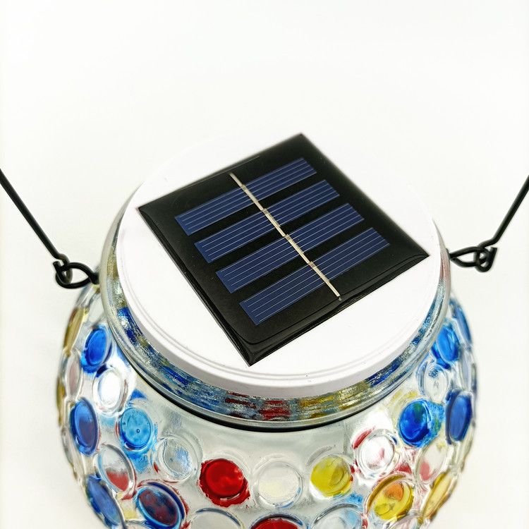 Outdoor Lanterns - Glass Solar Hanging Lights Bee Hollow Out Waterproof view 5