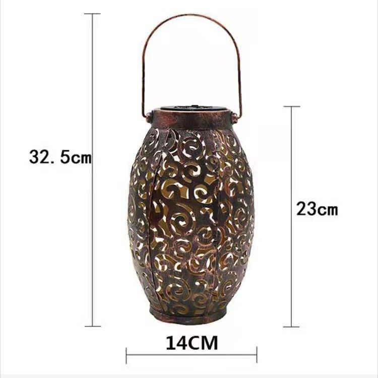 Solar Lantern Metal &Stained Glass Solar Light Waterproof Tabletop Lamp with view 5