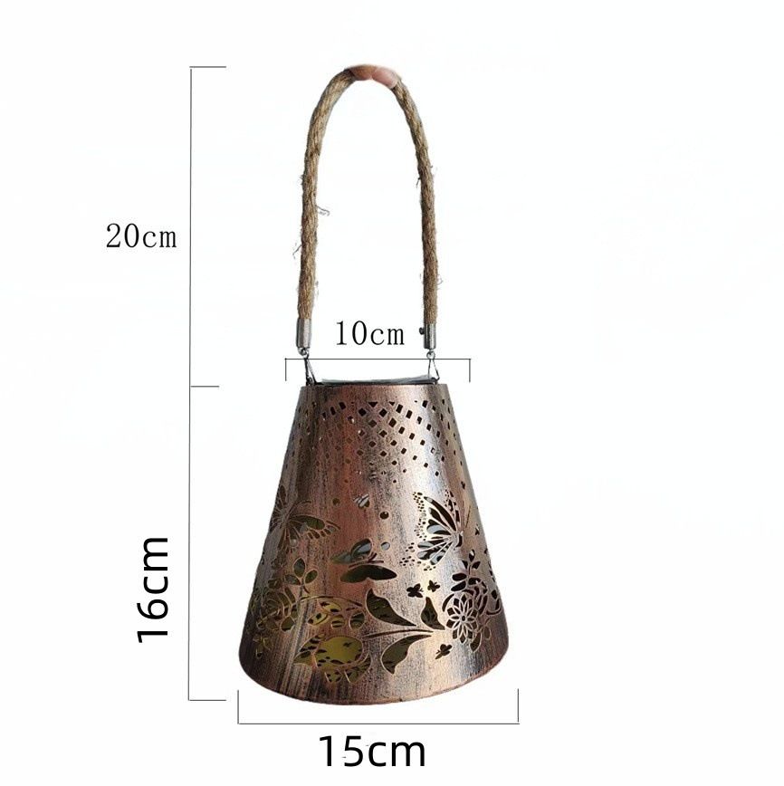 Solar Lanterns Outdoor Hanging Solar Lights Hollow Out Metal Decorative view 5