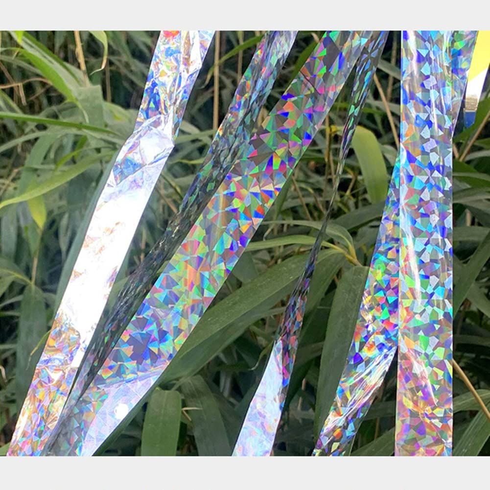 Bird Scare Ribbon Double Sided Holographic Reflective Ribbon Tape to Keep Away view 3