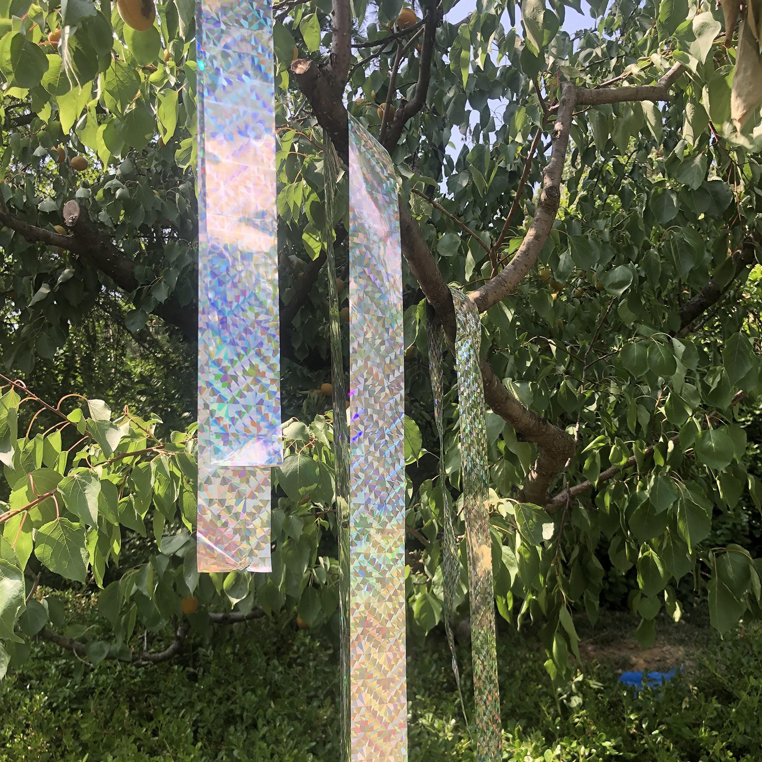 Bird Scare Ribbon Double Sided Holographic Reflective Ribbon Tape to Keep Away view 4