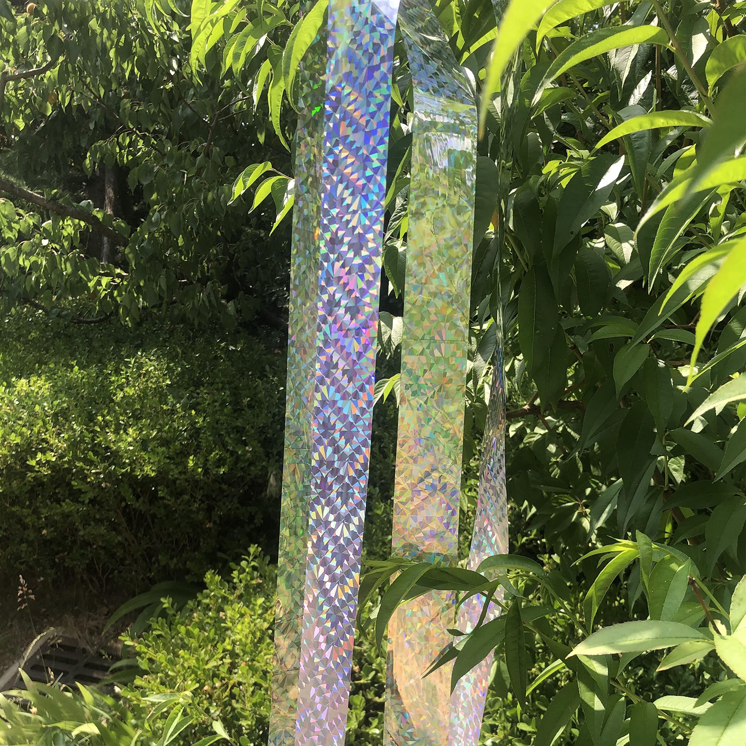 Bird Scare Ribbon Double Sided Holographic Reflective Ribbon Tape to Keep Away view 5