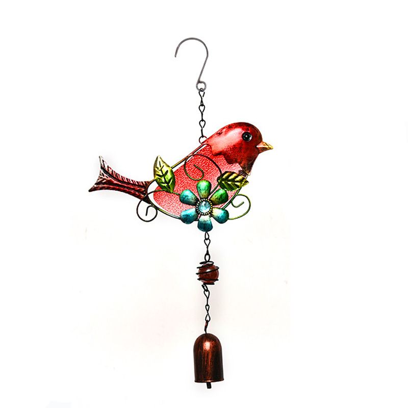 Wind Chimes, Solar Turquoise Glass Bird Wind Chime, LED, Outdoor Lawn and Yard view 2
