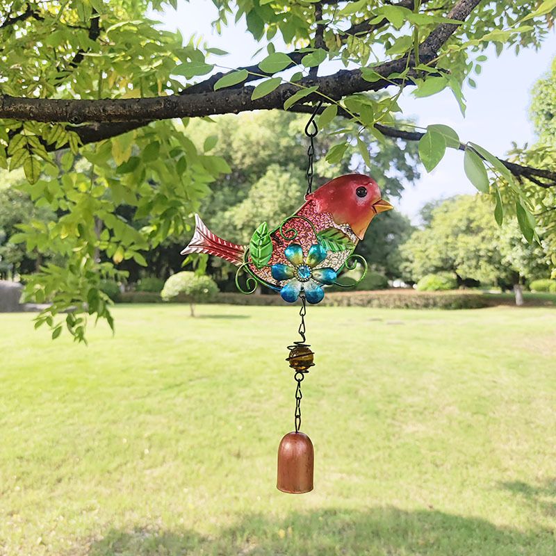 Wind Chimes, Solar Turquoise Glass Bird Wind Chime, LED, Outdoor Lawn and Yard view 5