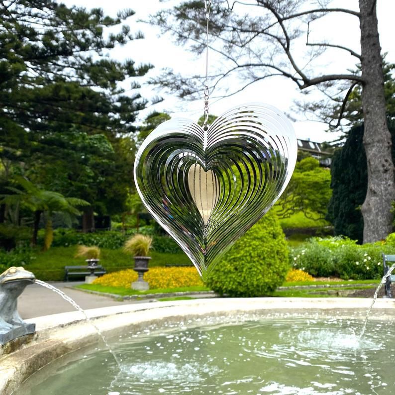 Stainless Steel Reflective Wind Spinners Outdoor Garden Decor view 3
