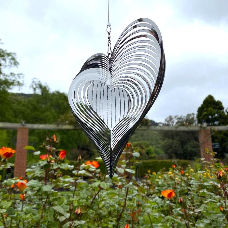 Stainless Steel Reflective Wind Spinners Outdoor Garden Decor view 4