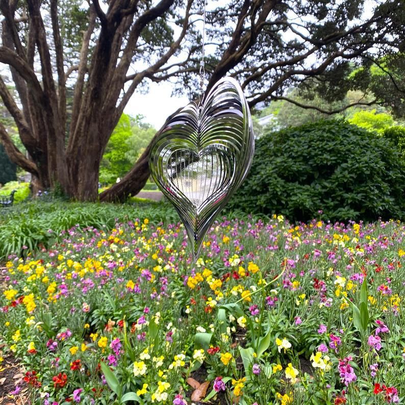 Stainless Steel Reflective Wind Spinners Outdoor Garden Decor view 5