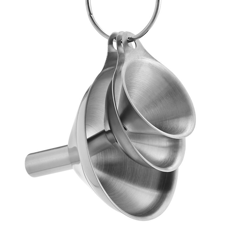 Stainless Steel Funnels, Large Small Funnel Set of 3, Food Grade Mini Metal view 2