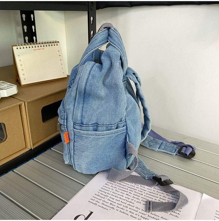 Vintage Denim Laptop Backpack Casual Canvas Daypack Handbag Purse Lightweight view 3