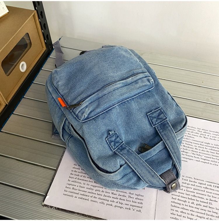 Vintage Denim Laptop Backpack Casual Canvas Daypack Handbag Purse Lightweight view 5
