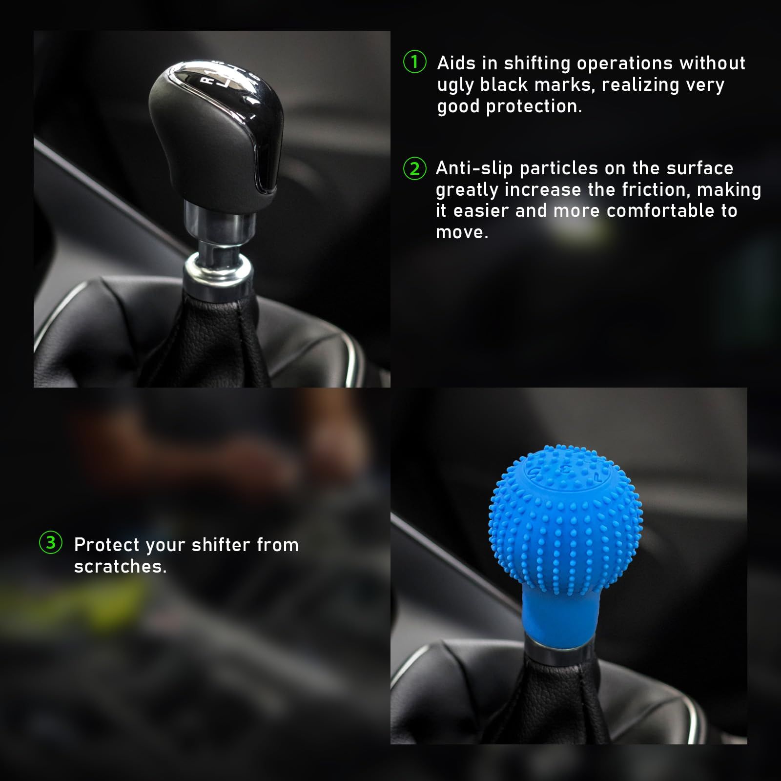 Silicone Auto Gear Shift Knob Cover with Massage Design view 4