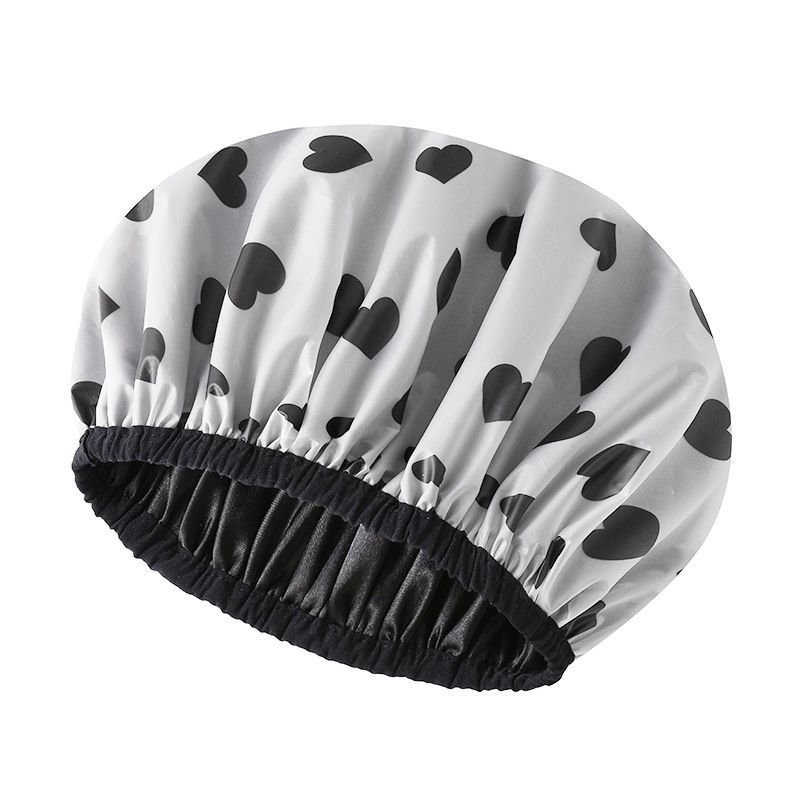 Shower Cap Lined Shower Cap for Women Reusable Triple Layer Waterproof Bath