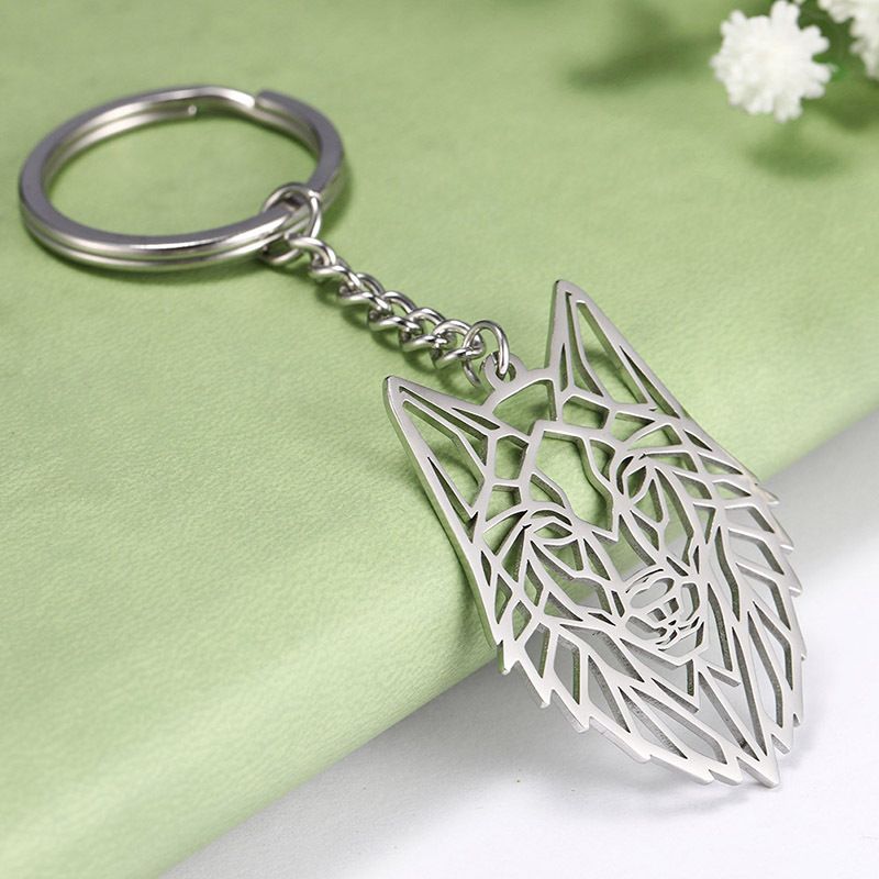 Keychain Stainless Steel Hollow Animal Keyring Car Key Holder Key Decoration view 3