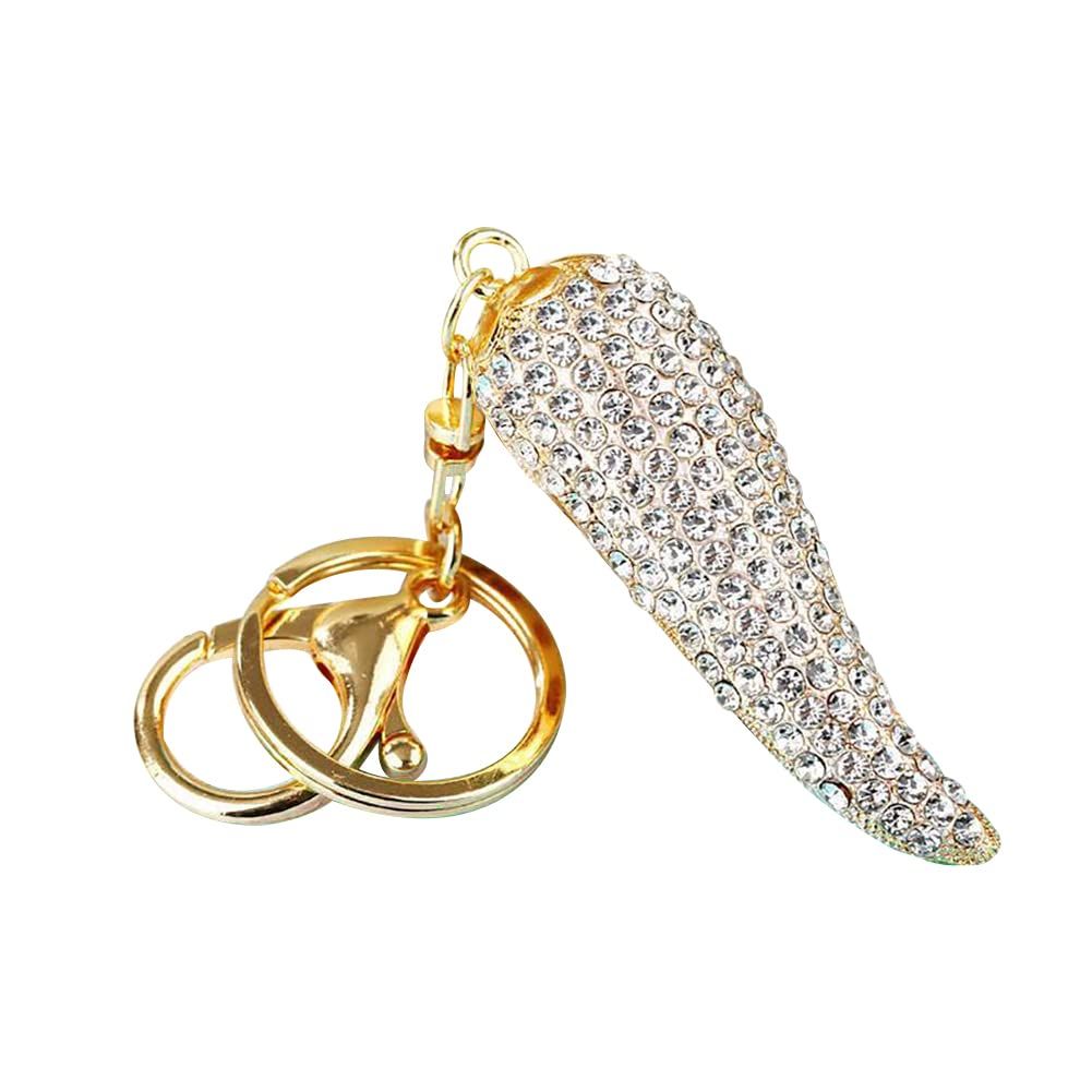 "Chili Pepper Keychain,Bling Bling Crystal Keyring Keychain Diamond Key Chain view 2