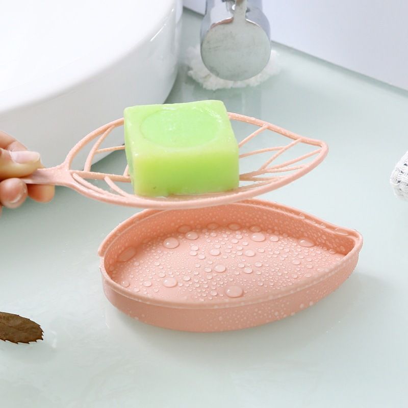 Soap Dish,Leaf-Shaped Shower Soap Holder with Draining Tray,Fashionable Soap view 5