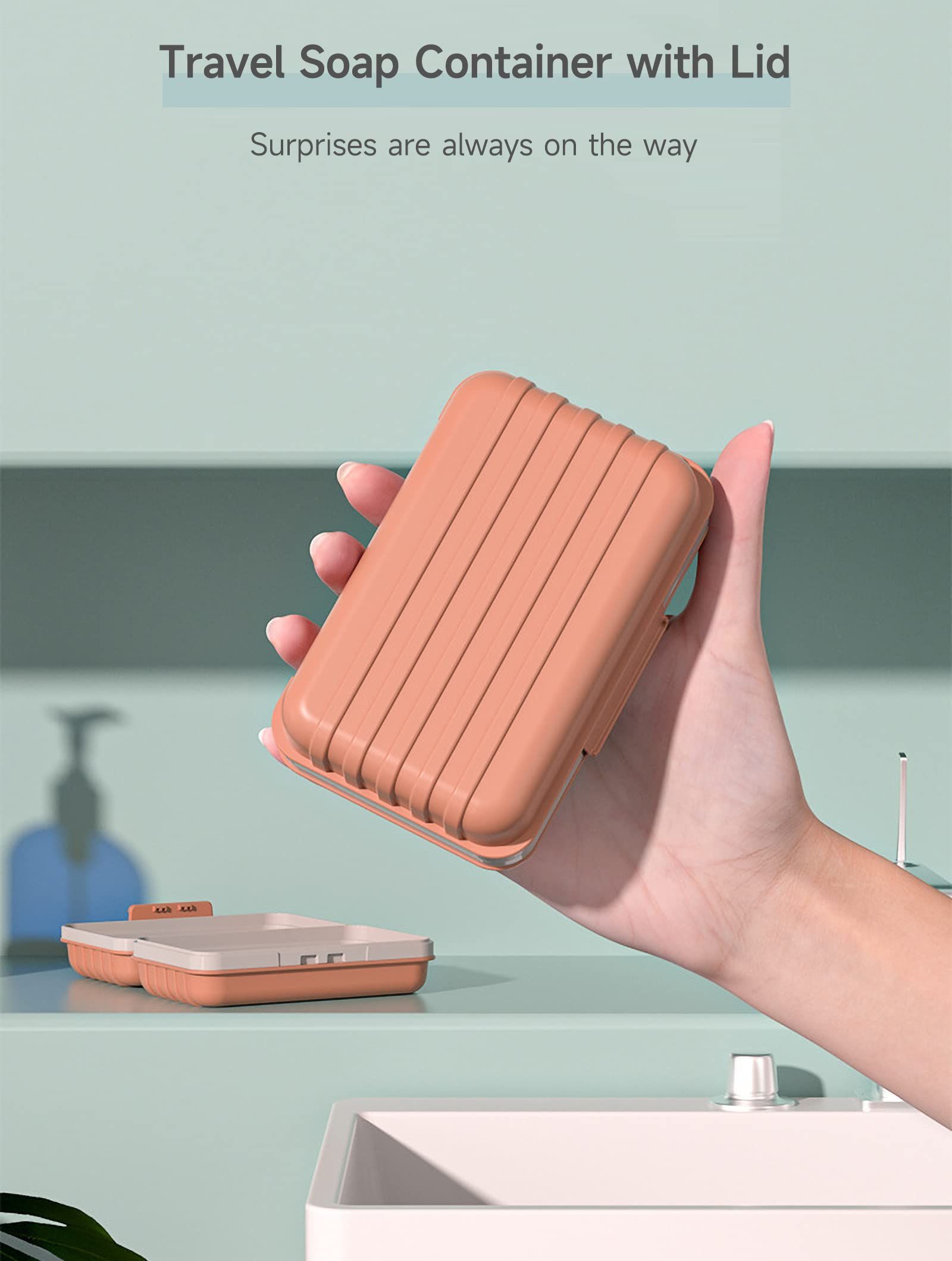 Leakproof Travel Soap Dish with Lid - Draining Soap Bar Holder - Travel Soap view 5