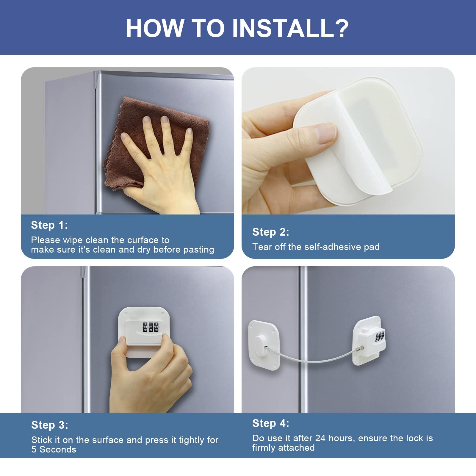 2 Pack Refrigerator Lock Combination view 3