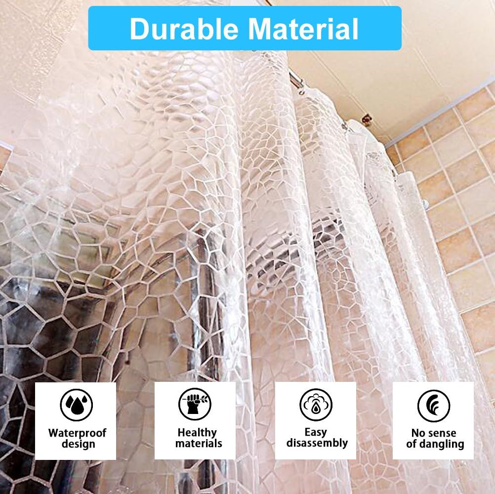 70*70Inch Plastic Shower Curtain Liner for Shower Stall & Bathtubs view 5