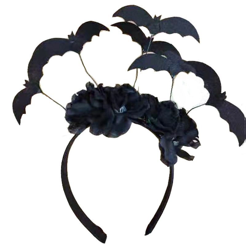 Gothic Halloween Live Hairband Women Students Photoshoots Hairband Bat&Flower