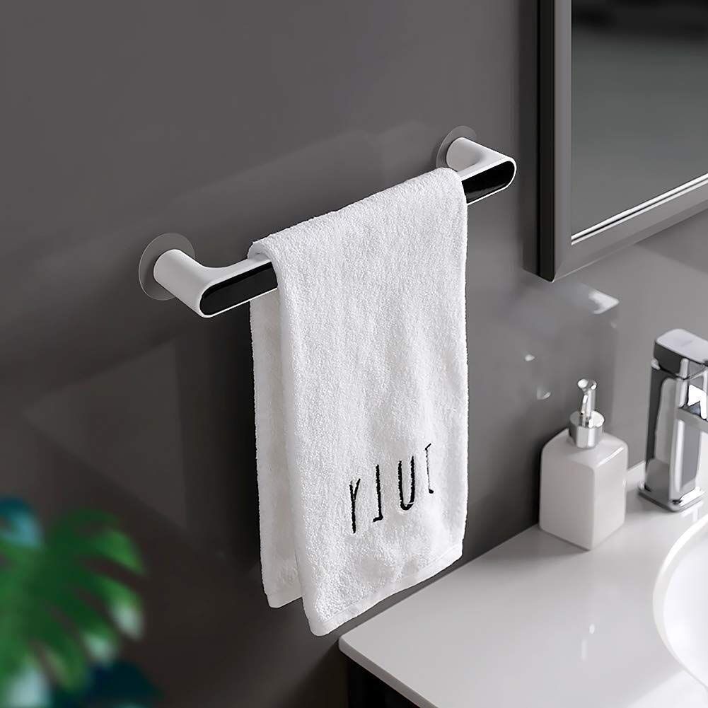 Storage Shelf，Rack Suction Wall-Mounted Towel Bar Holder Adhesive No Drilling