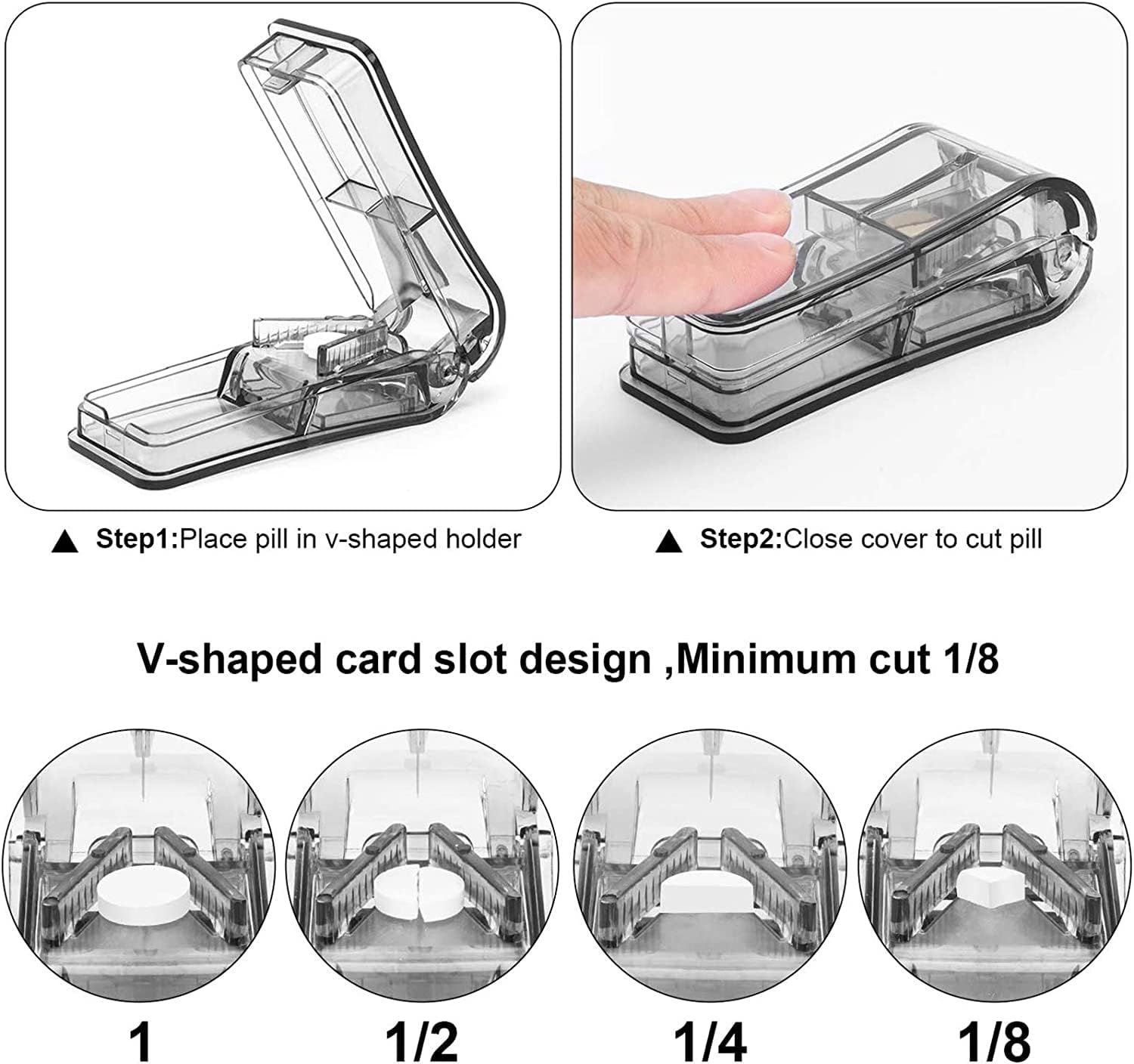 Pill Cutter for Small or Large Pills. The Best Multiple Pill Splitter Ever! view 5
